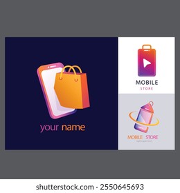 Phone Shop logo designs, Mobile Phone shop logo vector.