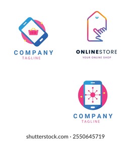 Phone Shop logo designs, Mobile Phone shop logo vector.