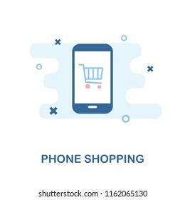 Phone Shopping creative icon. Simple element illustration. Phone Shopping concept symbol design from mobile phone collection. Can be used for web, mobile and print. web design, apps, software, print.
