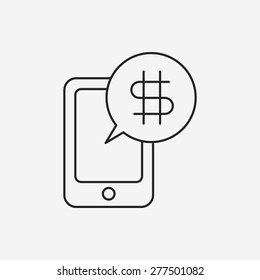 phone shopping line icon