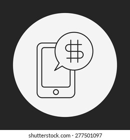phone shopping line icon
