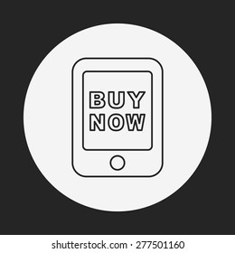 phone shopping line icon