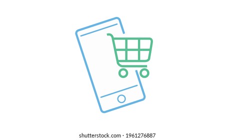 Phone shopping vector icon. Online shopping with your phone icon.