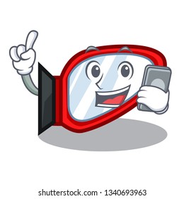 With phone side mirror isolated with the character