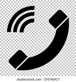 Phone sign. Flat style icon on transparent background