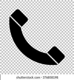 Phone Sign. Flat Style Icon On Transparent Background