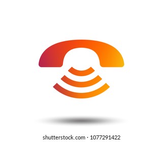Phone sign icon. Support symbol. Call center. Blurred gradient design element. Vivid graphic flat icon. Vector