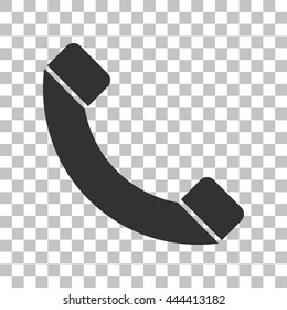 Phone Sign Illustration. Dark Gray Icon On Transparent Background.