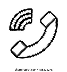 Phone sign illustration. Vector. Flat style black icon on white.