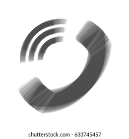 Phone sign illustration. Vector. Gray icon shaked at white background.