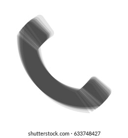 Phone sign illustration. Vector. Gray icon shaked at white background.