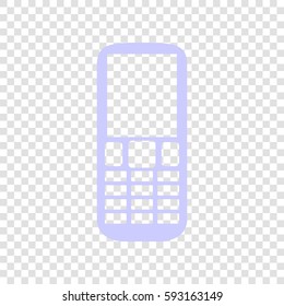 Phone sign illustration. Vector. Periwinkle icon on transparent background.