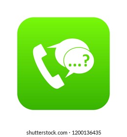 Phone sign and support speech bubbles sign icon digital green for any design isolated on white vector illustration
