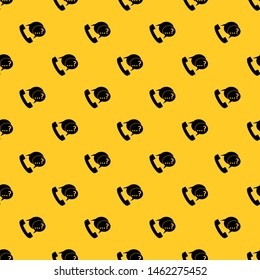 Phone sign and support speech bubbles sign pattern seamless vector repeat geometric yellow for any design