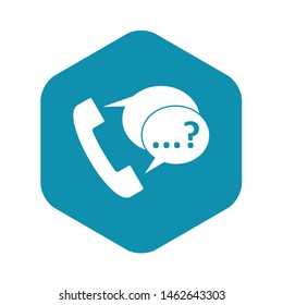 Phone sign and support speech bubbles sign icon. Simple illustration of phone sign and support speech bubbles vector icon for web