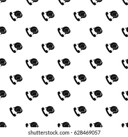 Phone sign and support speech bubbles sign pattern seamless in simple style vector illustration