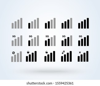 Phone signal, bar. Simple vector modern icon design illustration.