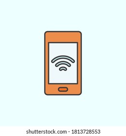 phone, signal color vector icon, vector illustration