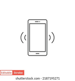 Phone signal icon. Simple outline style. Phone cell, smartphone, wireless, communication concept. Thin line vector illustration isolated on white background. Editable stroke EPS 10.