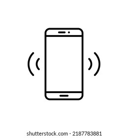 Phone signal icon. Simple outline style. Phone cell, smartphone, wireless, communication concept. Thin line vector illustration isolated on white background. EPS 10.