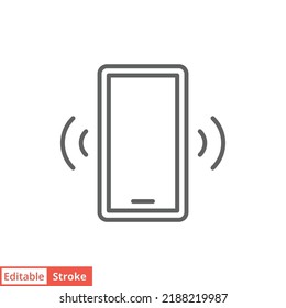 Phone signal icon. Simple outline style. Phone cell, smartphone, wireless, communication concept. Thin line vector illustration isolated on white background. Editable stroke EPS 10.