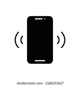 Phone signal icon. Simple solid style. Phone cell, smartphone, wireless, communication concept. Glyph vector illustration isolated on white background. EPS 10.