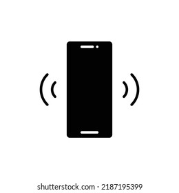 Phone signal icon. Simple solid style. Phone cell, smartphone, wireless, communication concept. Glyph vector illustration isolated on white background. EPS 10.
