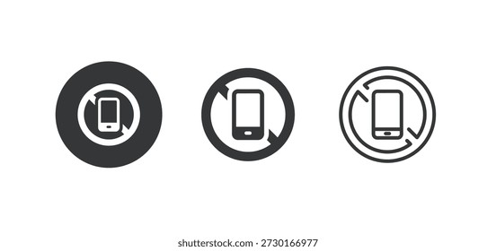 Phone Silent icon. Multi series icon. Perfect pixel isolated on white background. Vector illustration