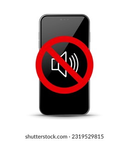 Phone silent mode icon pictogram. Soundless cellphone mobile vibration mute silence icon