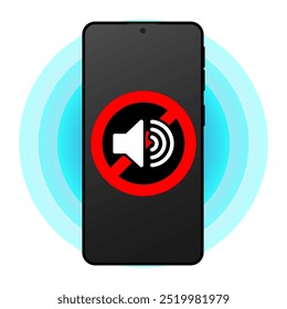 Phone silent mode icon pictogram. Soundless cellphone mobile vibration mute silence icon