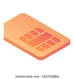 Phone sim card icon. Isometric of phone sim card vector icon for web design isolated on white background