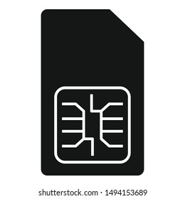 Phone sim card icon. Simple illustration of phone sim card vector icon for web design isolated on white background