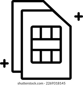 Phone Sim Card Line Vector Icon Design