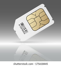 Phone sim card with reflection