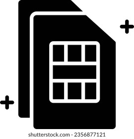Phone Sim Card Vector Icon Glyph Style