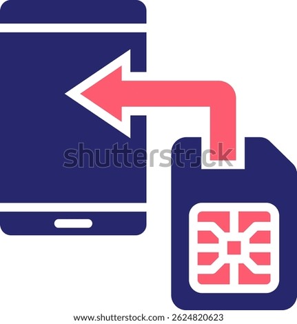 Phone Sim Icon Fill Vector Illustration