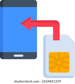 Phone Sim Icon Flat Vector Illustration