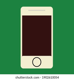 Telefon einfache Video-Kunst, Vektorgrafik Grün Hintergrund, Neues modernes Smartphone-Modell einzeln auf Weiß. Handy-Vorlage für Handys. Vektorgrafik