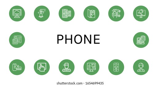 iconos sencillos del teléfono. Contiene iconos como cloud computing, Bell, código Qr, Bill, Mobile, Computer, Payment método, Touchscreen, Rapper, pueden ser utilizados para web, móvil y logotipo