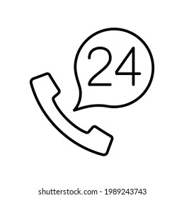 Telefon einfache Linie flach Symbol, Telefon Support Symbol. Nennen Sie uns Konzept. Vektorgrafik EPS10