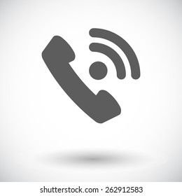 Phone. Single flat icon on white background. Vector illustration.