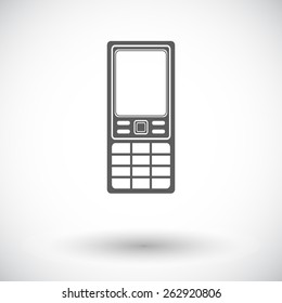 Phone. Single flat icon on white background. Vector illustration.