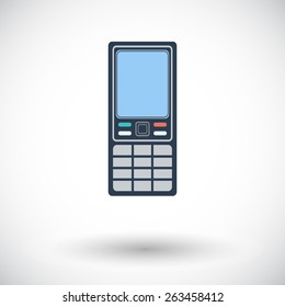 Phone. Single flat icon on white background. Vector illustration.