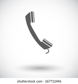 Phone. Single flat icon on white background. Vector illustration.