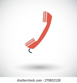 Phone. Single flat icon on white background. Vector illustration.