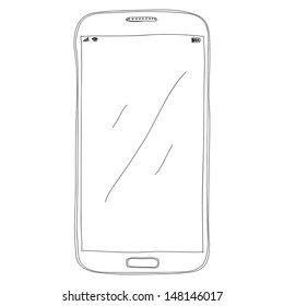 phone sketch, eps10, vector