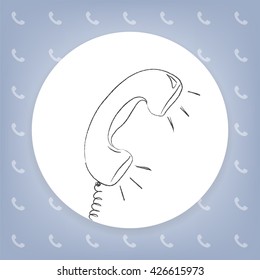 Phone sketch for web, mobile.Vector icon isolated on white background