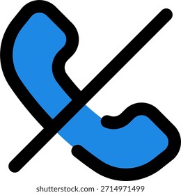 Phone slash vector icon in modern style, disabled call and restricted communication illustration. Filled Line Icon
