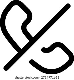 Phone slash vector icon in modern style, disabled call and restricted communication illustration. Line Icon
