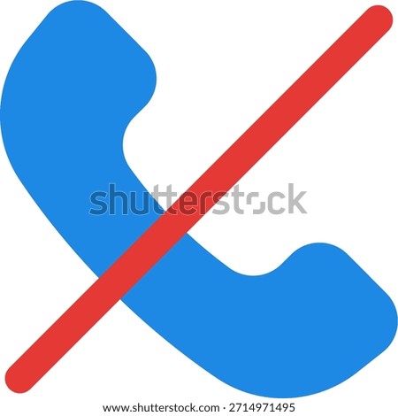 Phone slash vector icon in modern style, disabled call and restricted communication illustration. Flat Icon